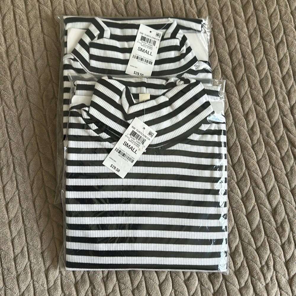 Rib Turtleneck Striped